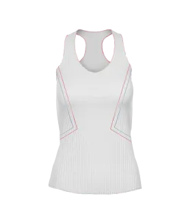 196050-100 | PLEATED V-NECK TANK | WHITE