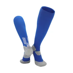 3 Pack Kids Thick Cushioned Football Socks Blue