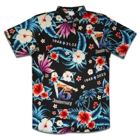 75th Anniversary Blue & Black Hawaiian Shirt