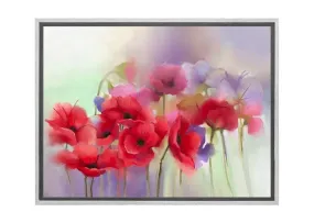 Abstract Red Flowers | Canvas Wall Art Print