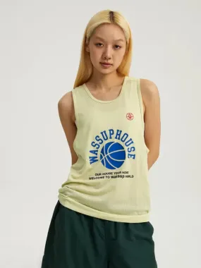 Basketball Logo Print Tank Top