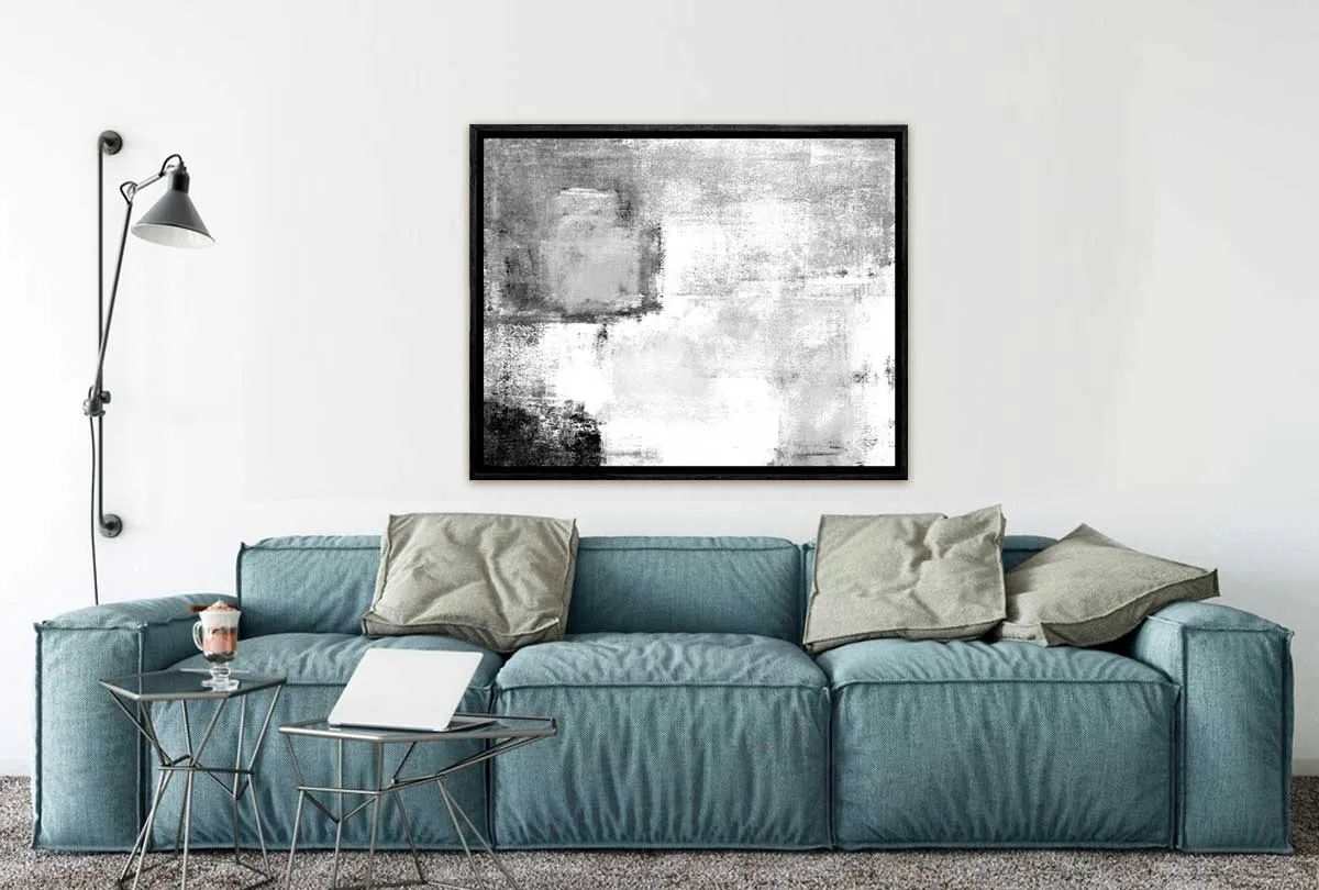 Black and Grey Abstract | Canvas Wall Art Print