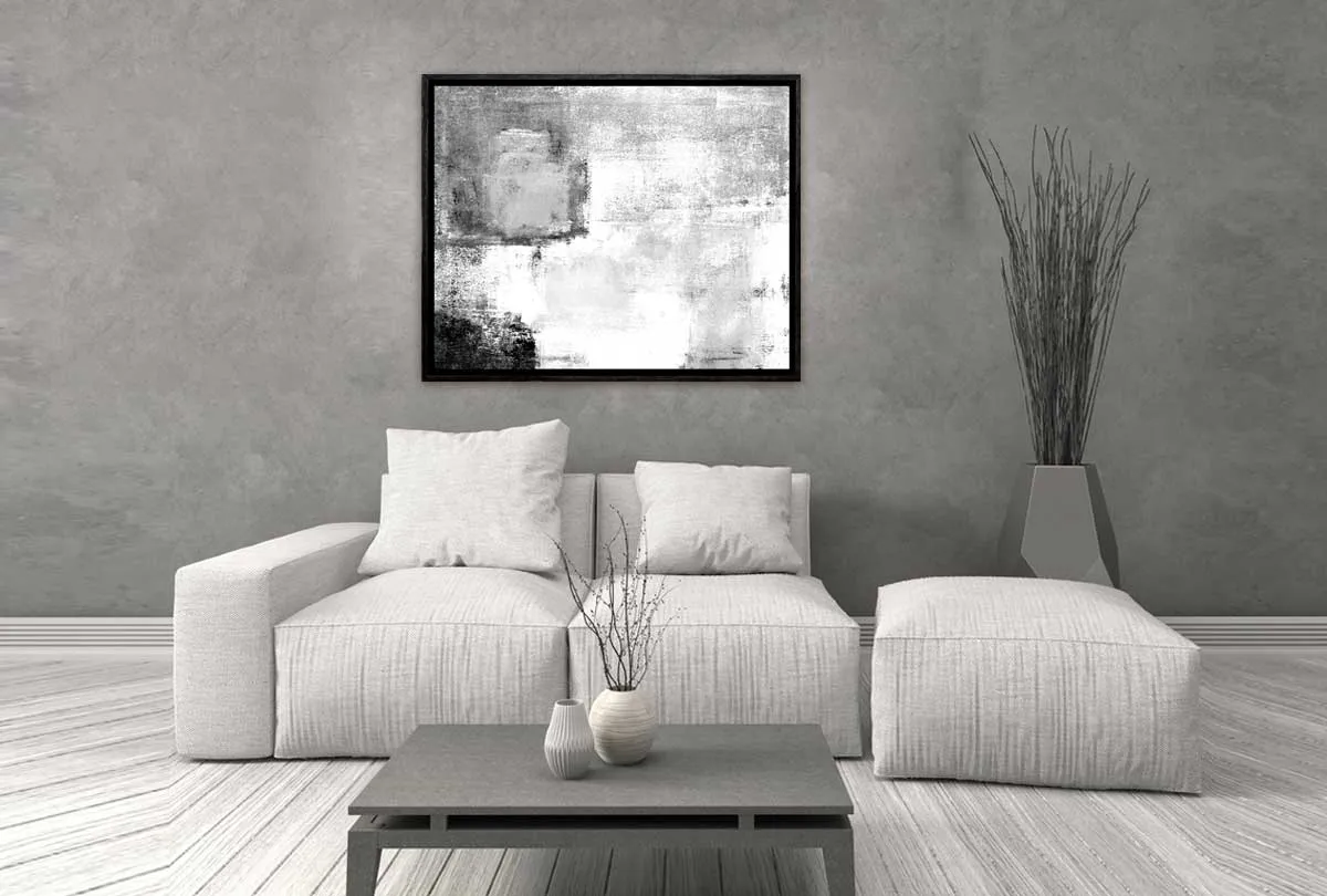 Black and Grey Abstract | Canvas Wall Art Print