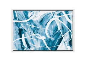 Blue White Abstract Painting | Canvas Wall Art Print