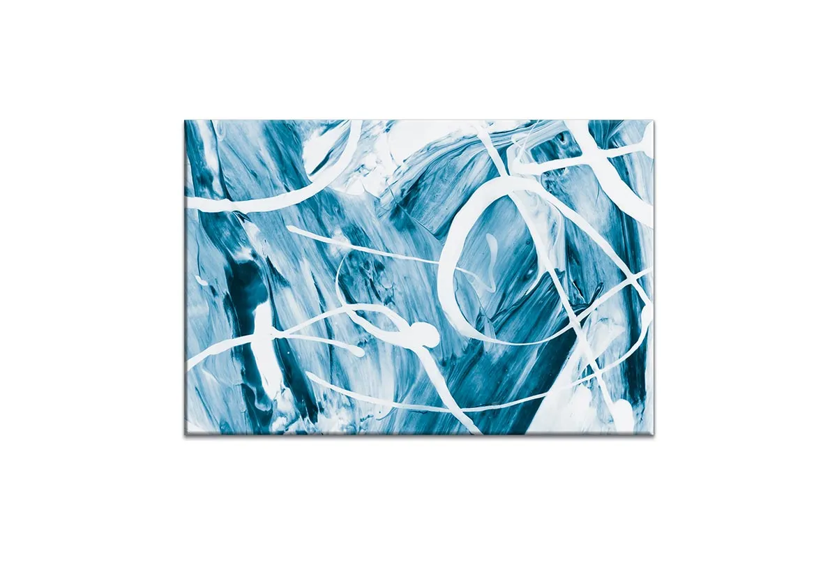 Blue White Abstract Painting | Canvas Wall Art Print