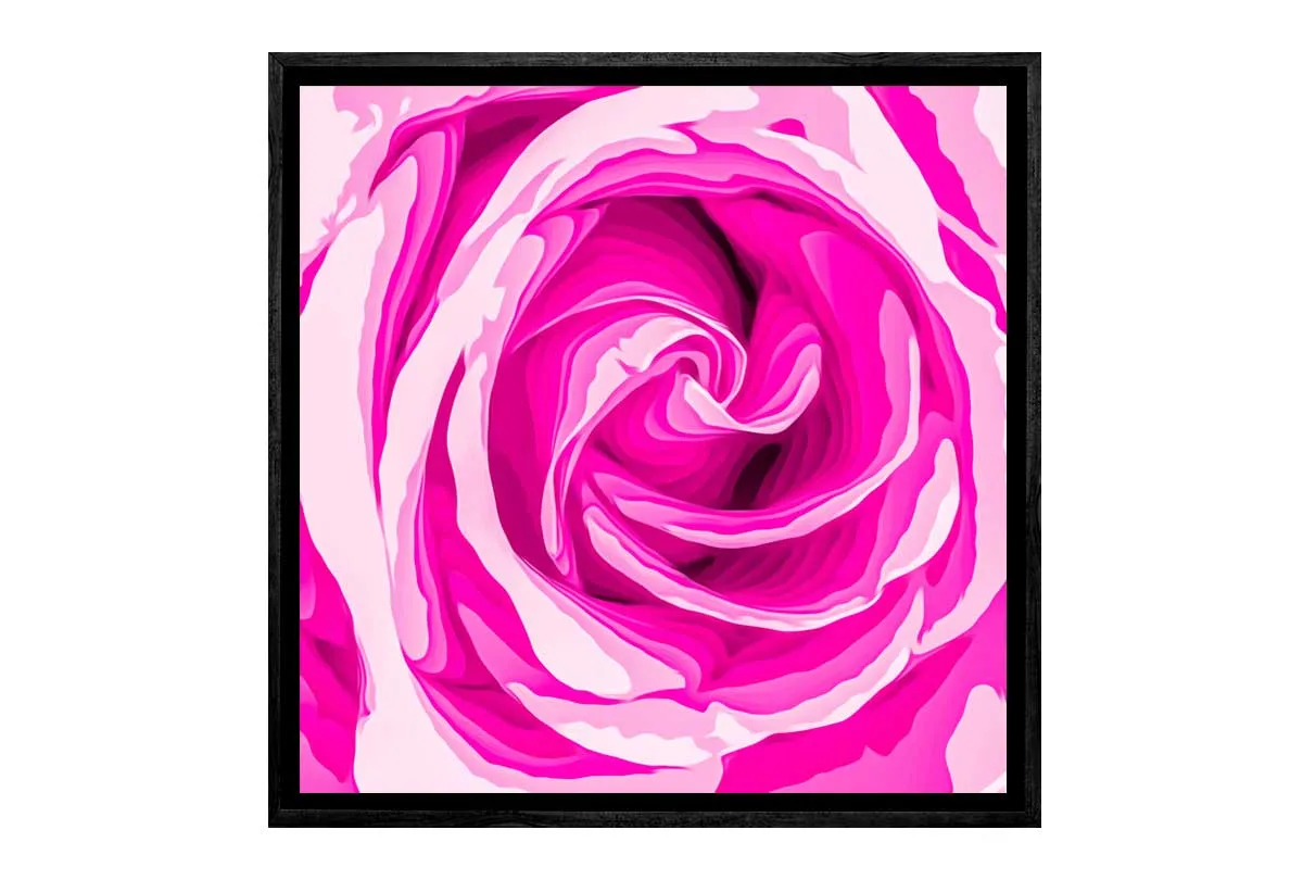 Bright Pink Rose Bud Abstract | Canvas Wall Art Print