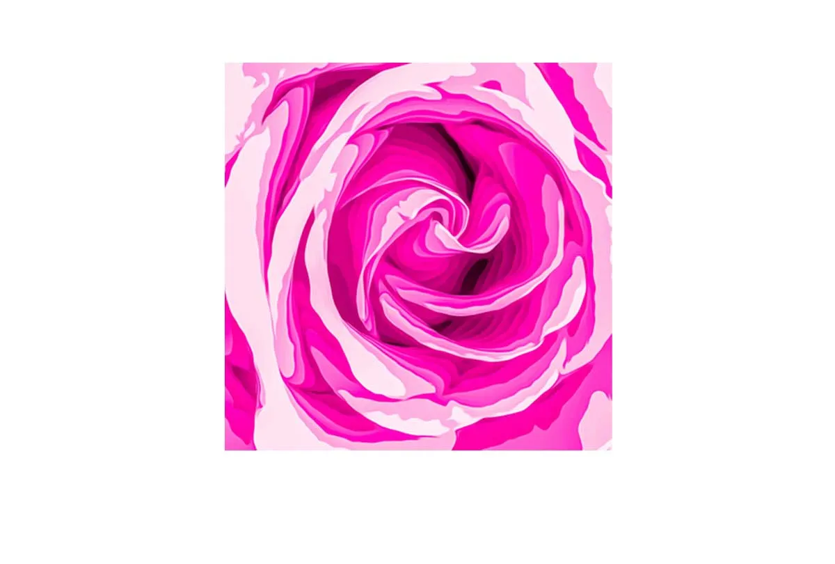 Bright Pink Rose Bud Abstract | Canvas Wall Art Print