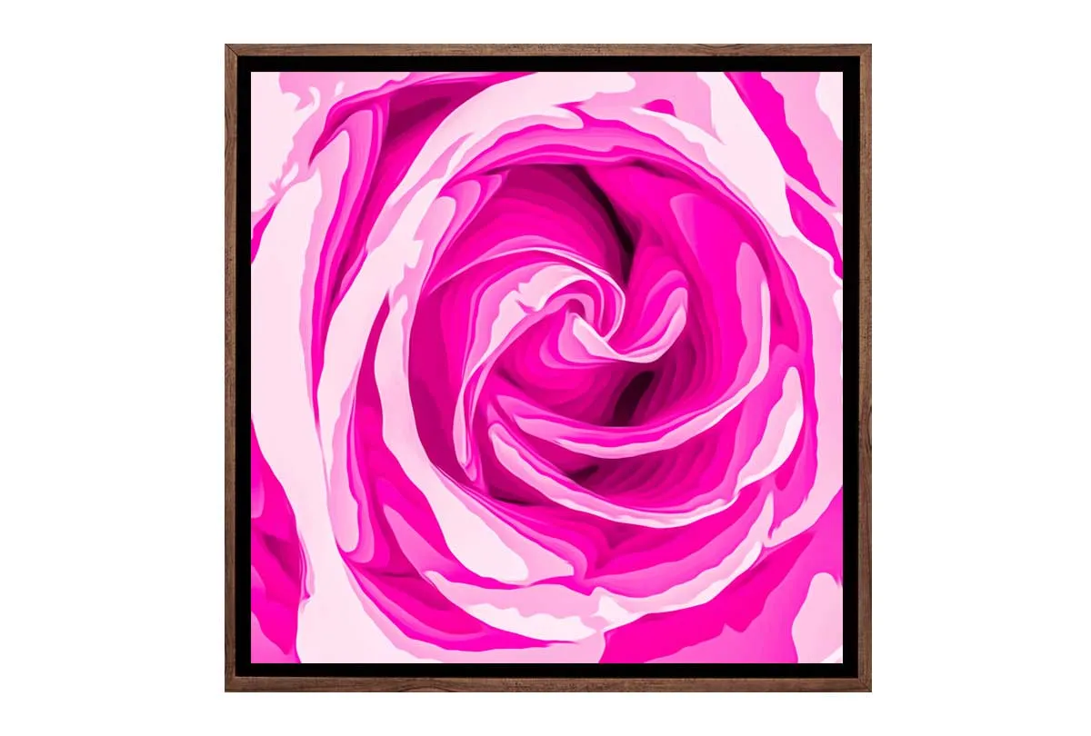 Bright Pink Rose Bud Abstract | Canvas Wall Art Print