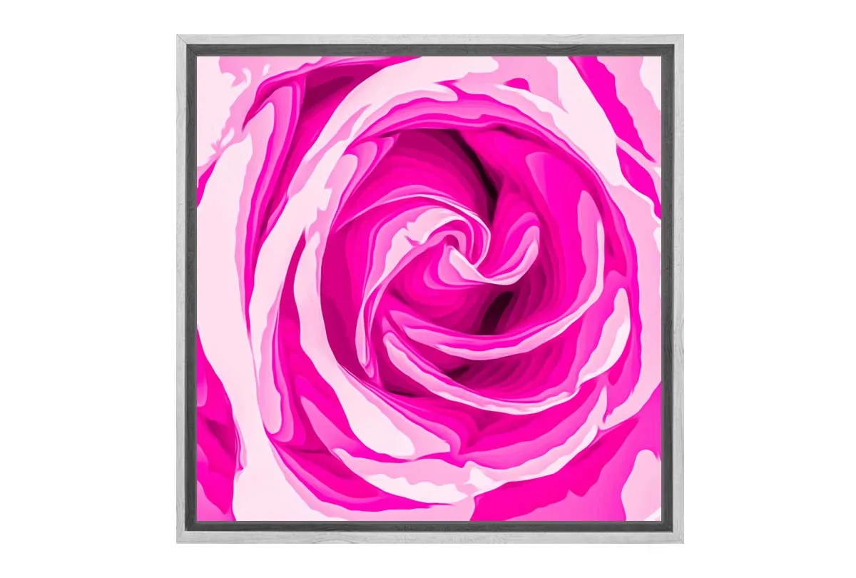 Bright Pink Rose Bud Abstract | Canvas Wall Art Print