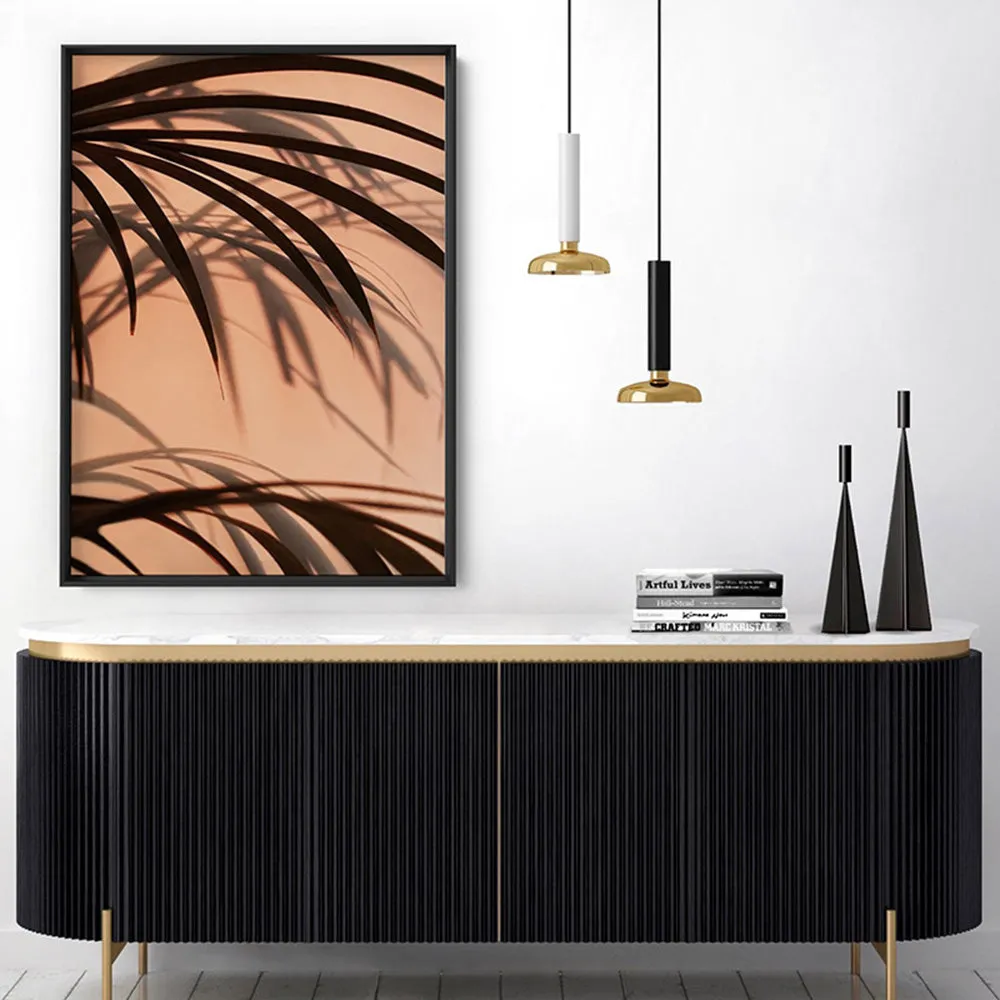 Burnt Orange Palms View - Art Print