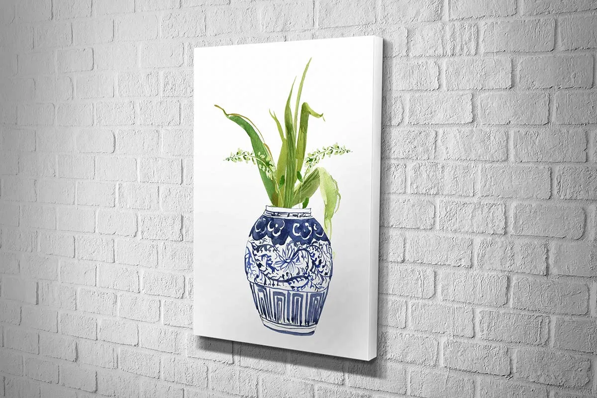 Chinoiserie Vase Orchid | Hamptons Canvas Wall Art Print