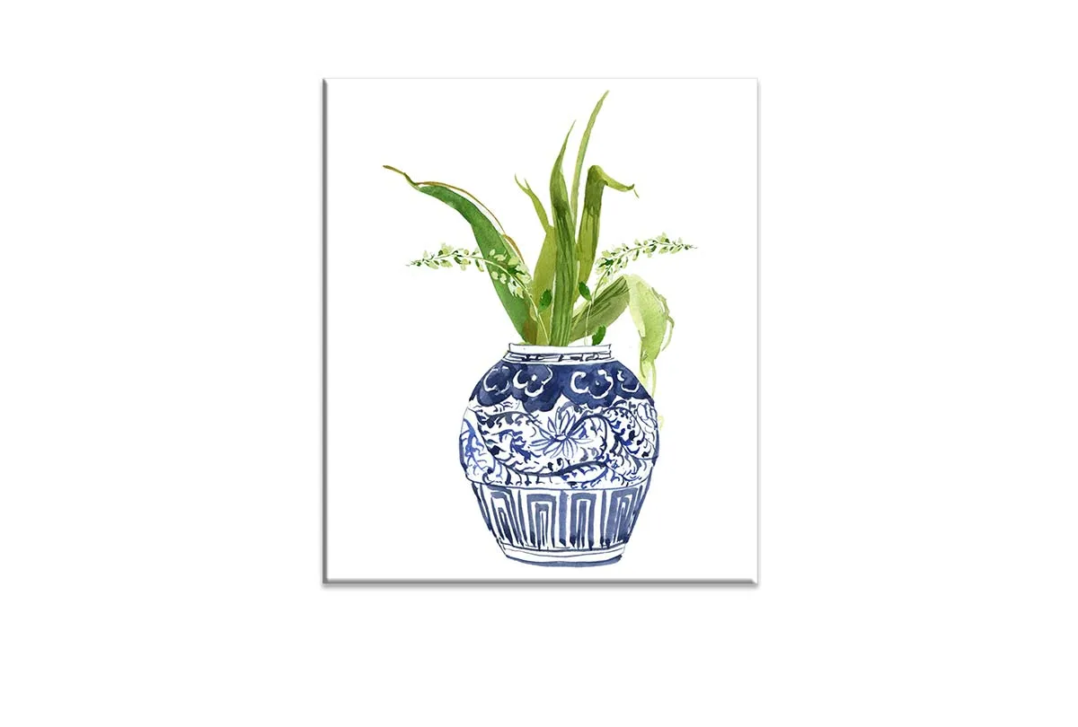 Chinoiserie Vase Orchid | Hamptons Canvas Wall Art Print