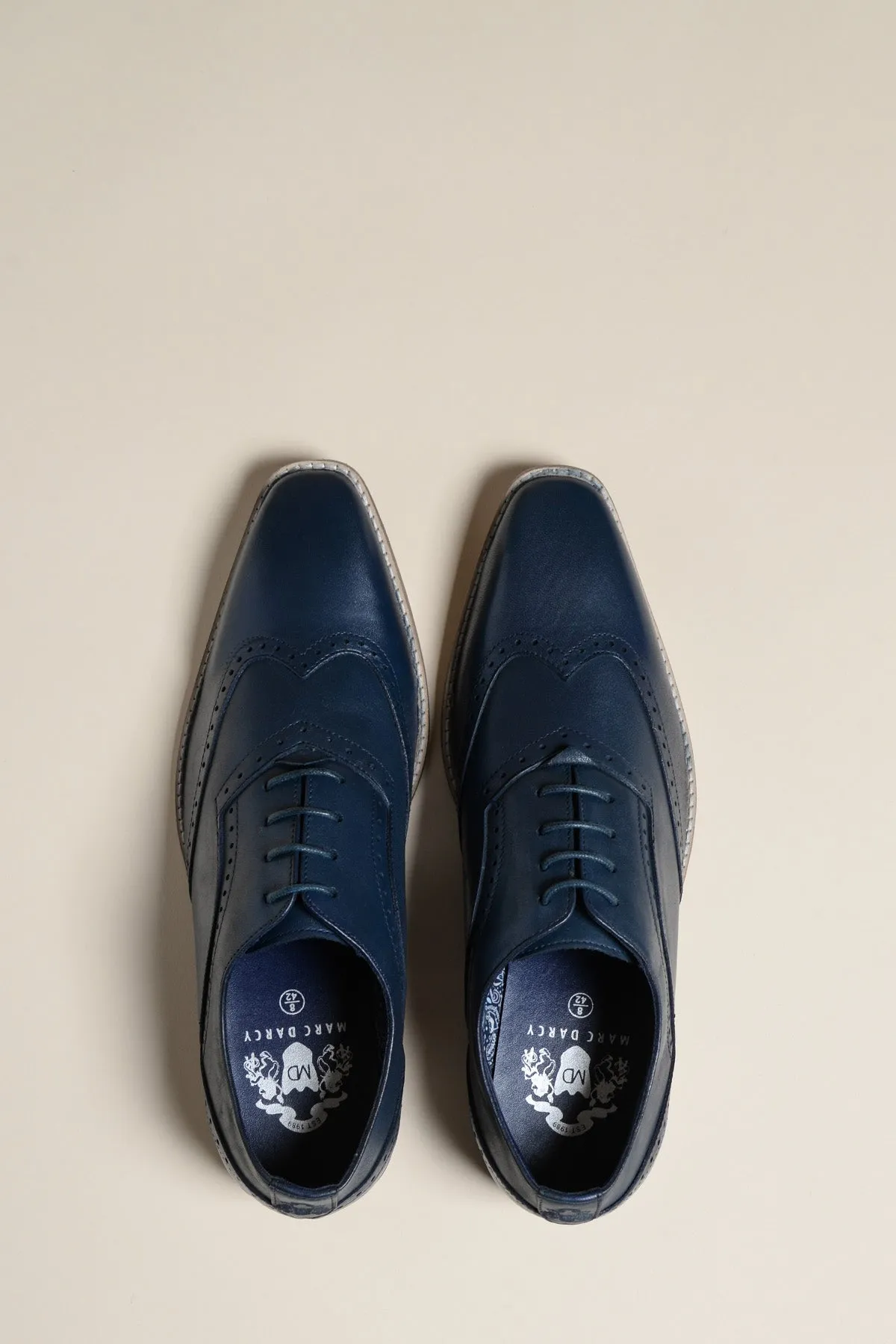 DAWSON - Navy Wingtip Oxford Brogue Shoe