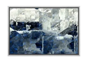 Deep Blue and Grey Abstract | Canvas Wall Art Print