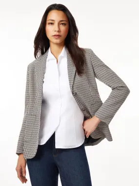 Houndstooth Two-Button Blazer