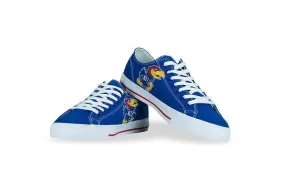 Kansas Jayhawks Row One Blue Unisex Canvas Single Logo Lace Up Shoes