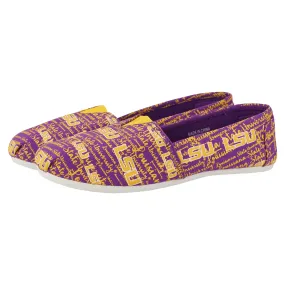 LSU Tigers NCAA Womens Script Print Canvas Shoes