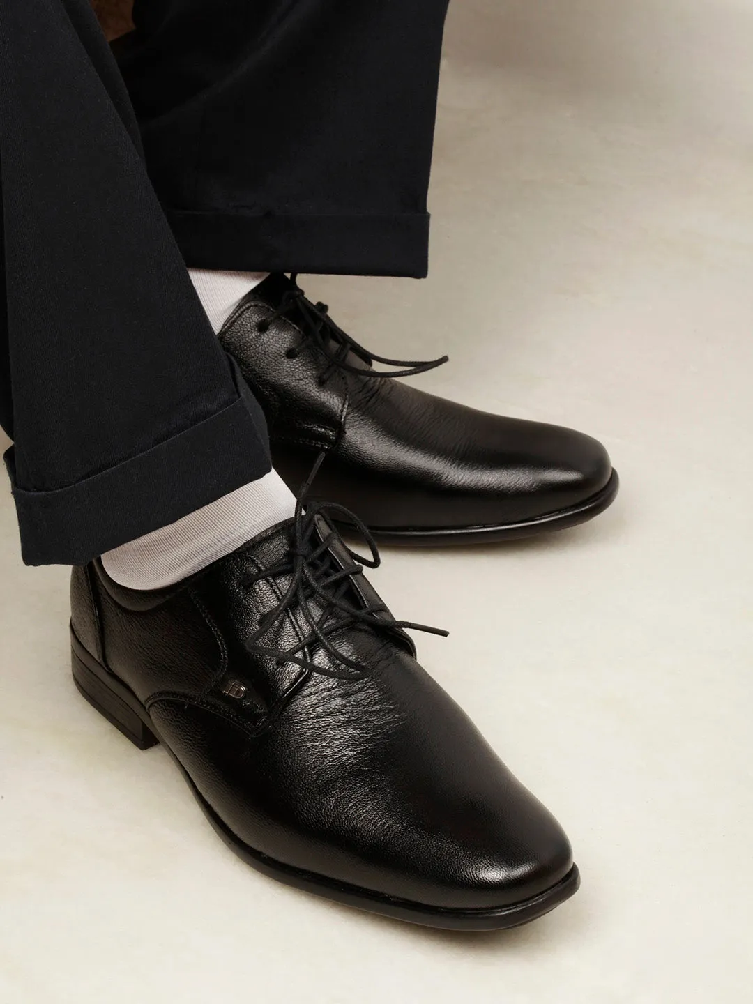 Men's Black Regular Toe Lace Up Formal (ID6017)