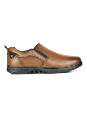 Men's Tan Round Toe Slip On Semi Formal (ID2166)