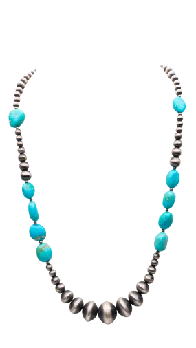 Navajo Pearl with Sonoran Turquoise Necklace | Rose Martin