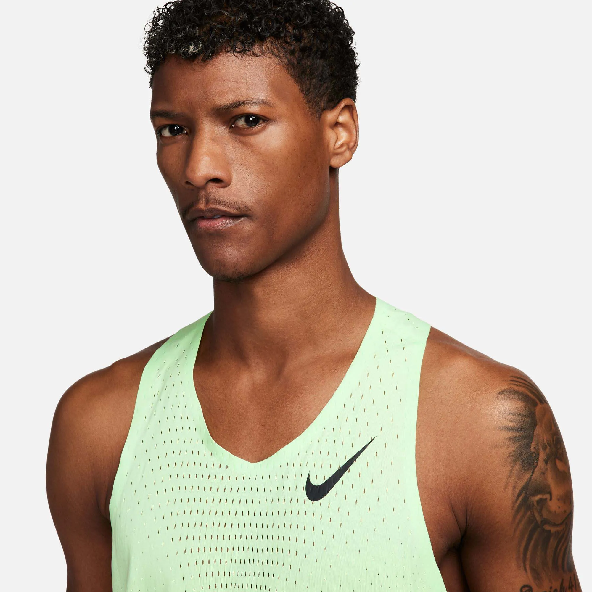 Nike | Men's AeroSwift Dri-FIT ADV Running Singlet - Vapor Green/Black