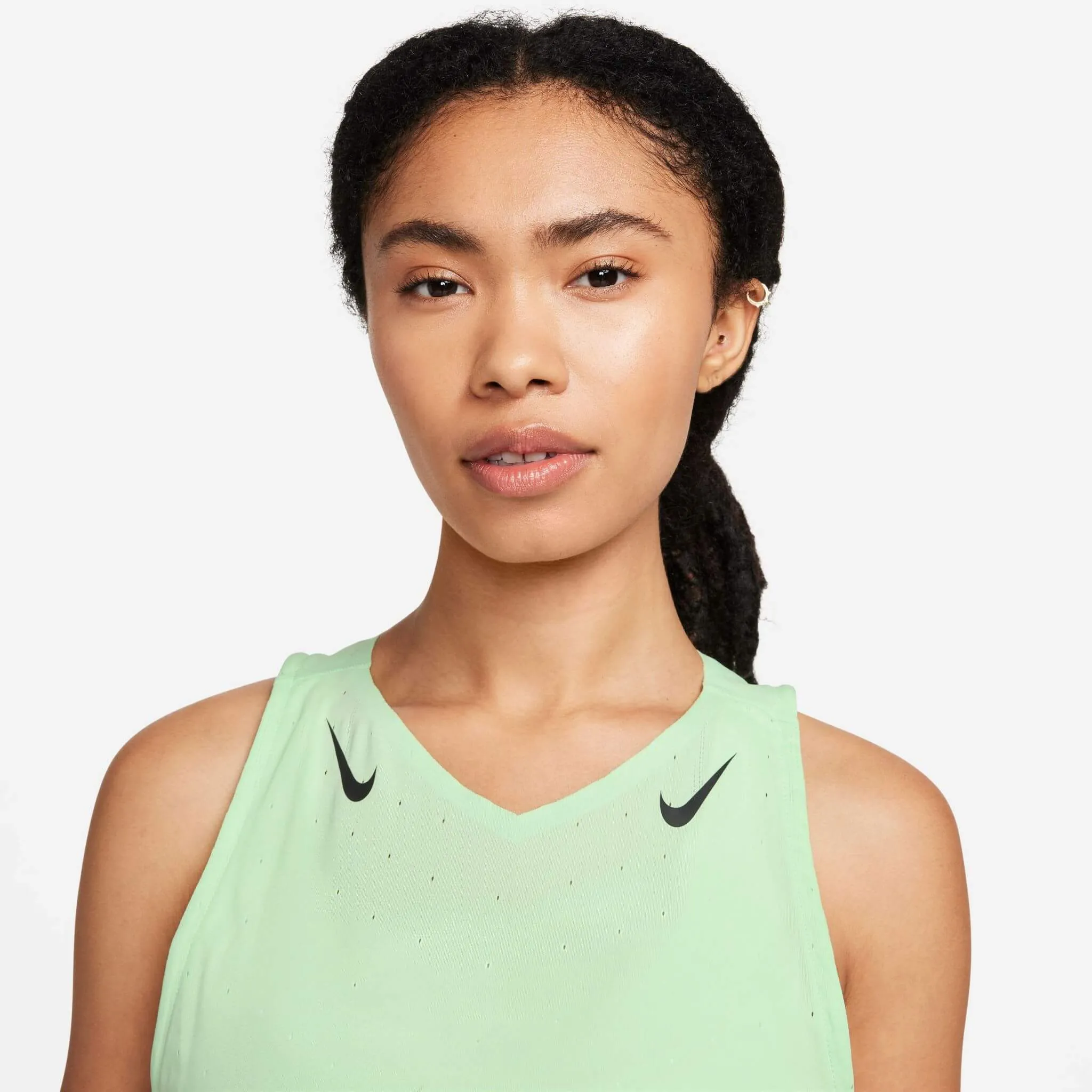 Nike | Women's AeroSwift Dri-FIT ADV Running Singlet - Vapor Green/Black