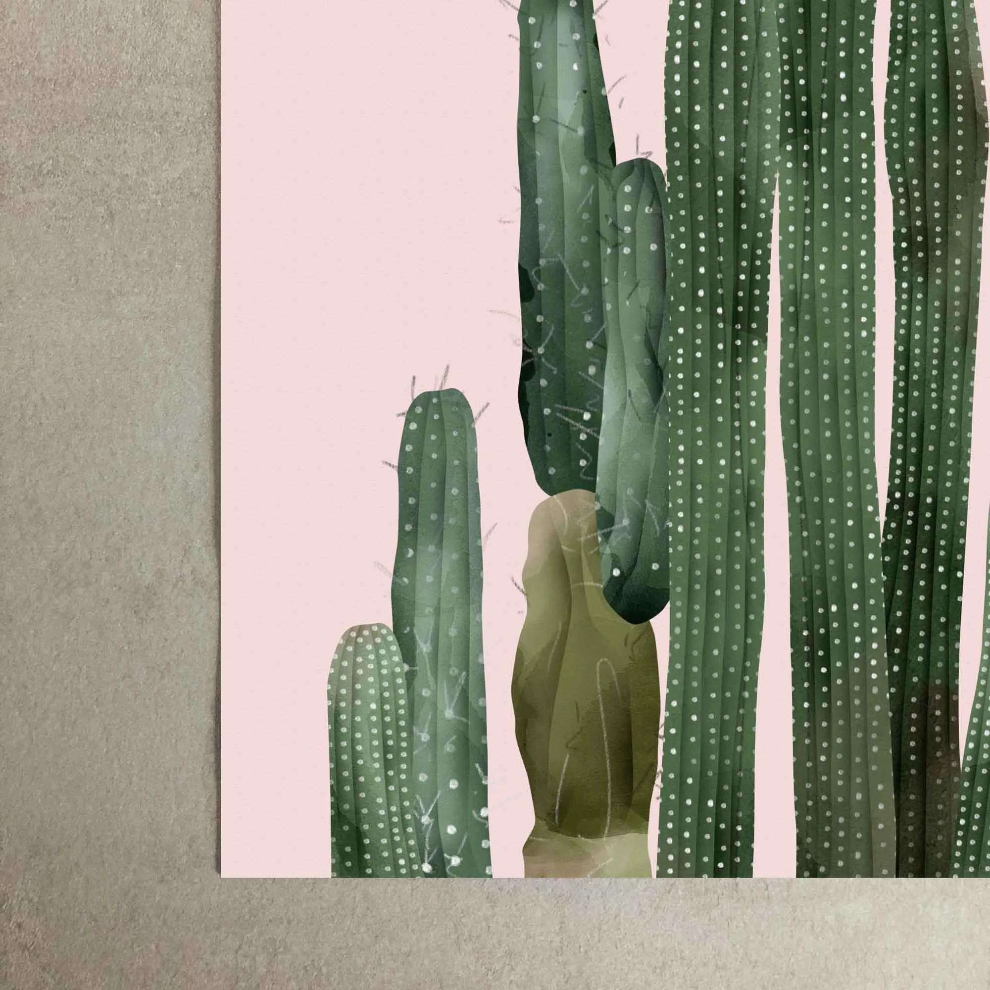 Pink Cactus Art Print