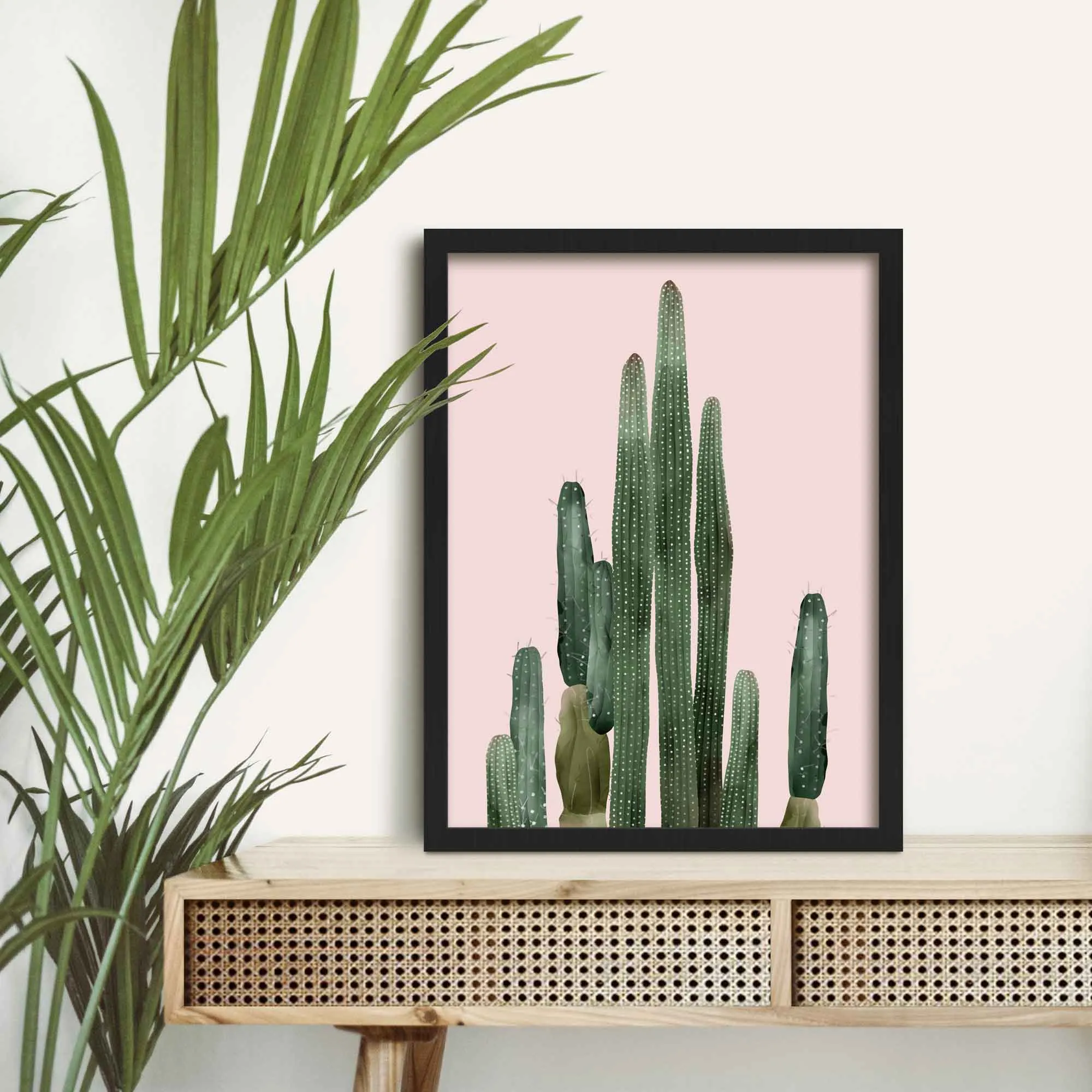 Pink Cactus Art Print